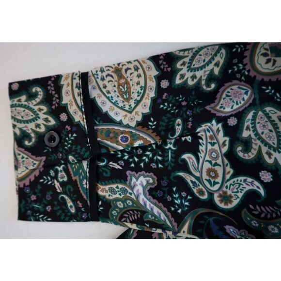 Plush x Revolve SET09W01GPA Women Sz XS Green Paisley Faux Silk Pajama Set - Picture 5 of 15